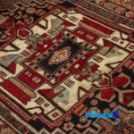 Kurdish Handwoven Carpet Unique Design - In-room view showing room styling and scale