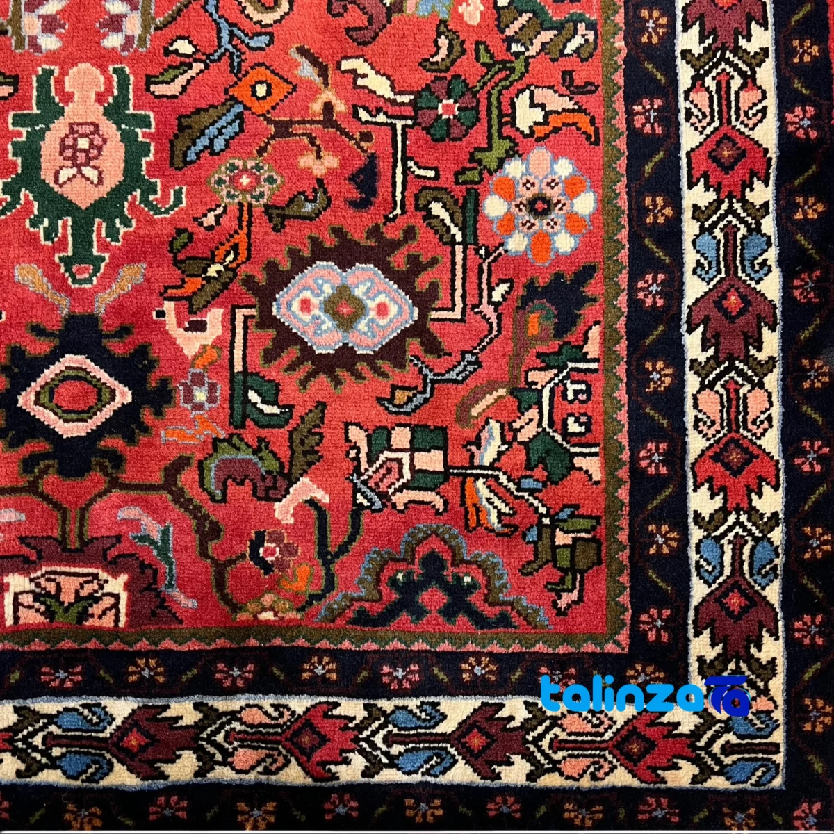 Handwoven Carpet Hamadan Design Beautiful Copper - In-room view showing room styling and scale