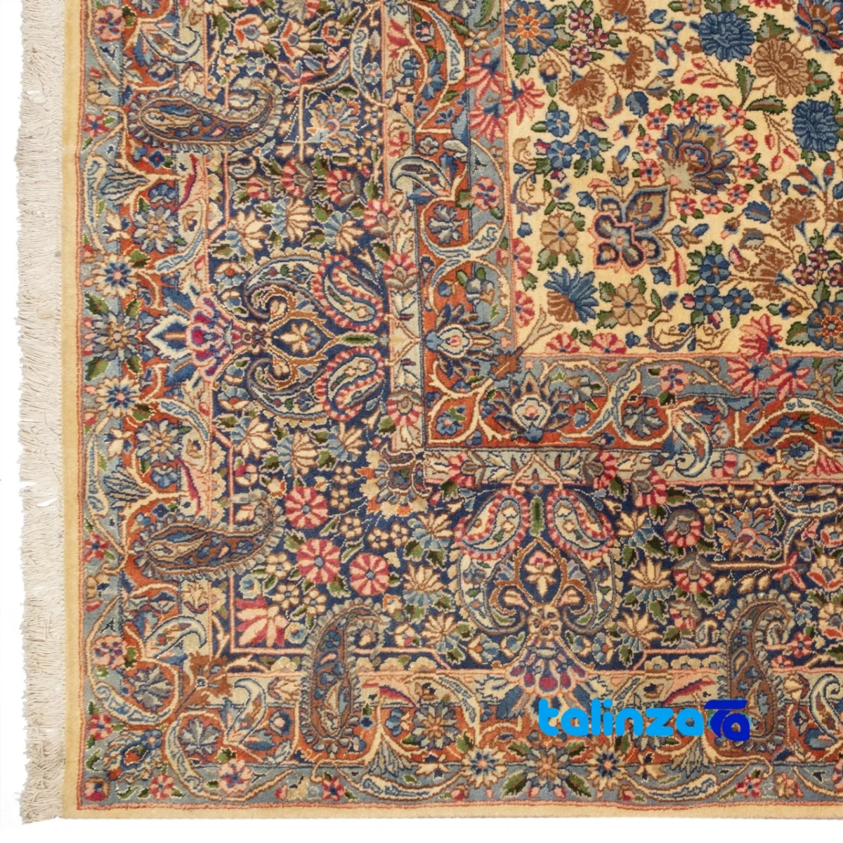 Room setting of Cypress Persian Handwoven Carpet Elegant Design floor placement example