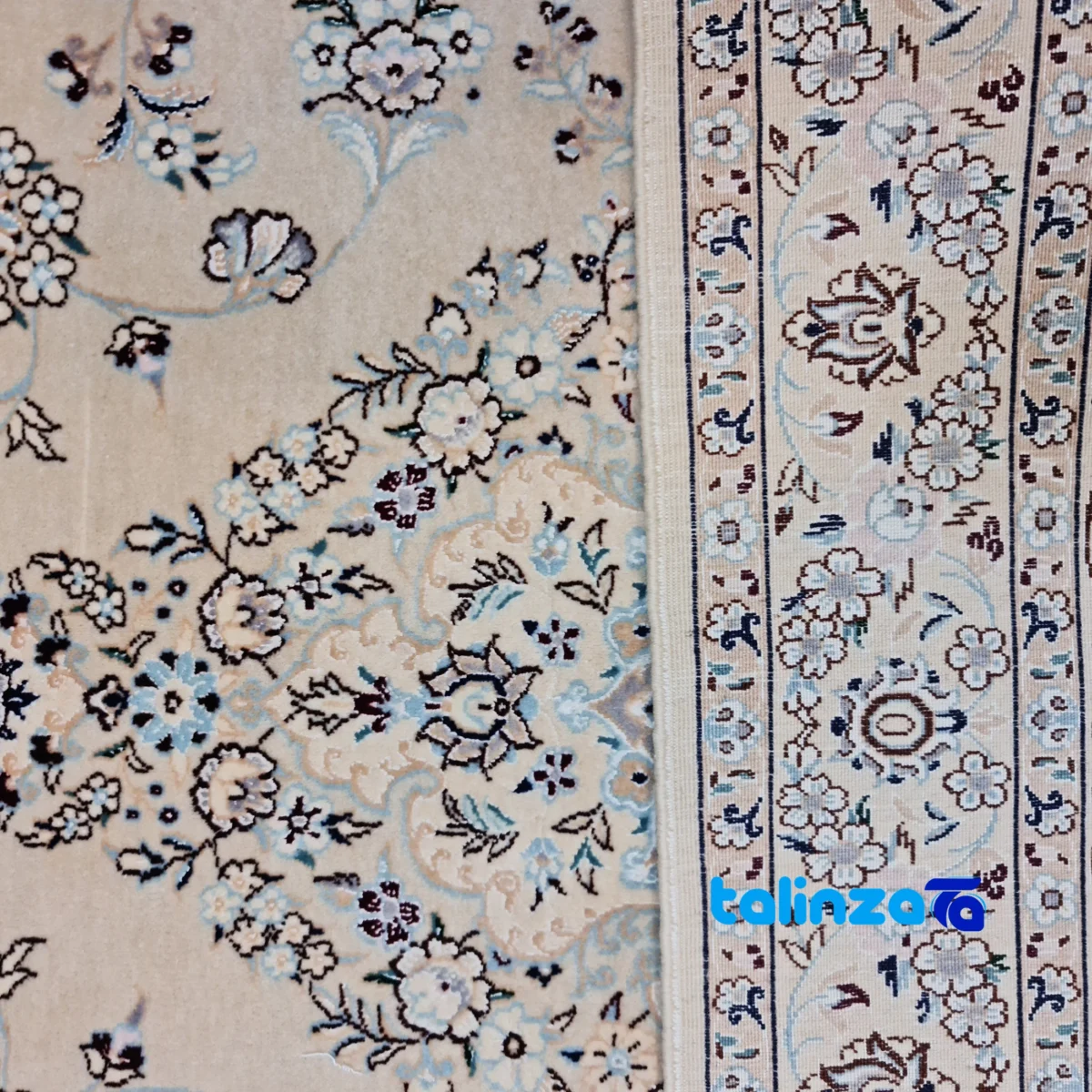 Nain Handwoven Rug 1. Design Lajak Toranji - In-room view showing room styling and scale