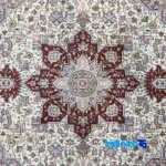 In-room view of Haris Handwoven Area Rug Cream Geometric Design room styling and scale