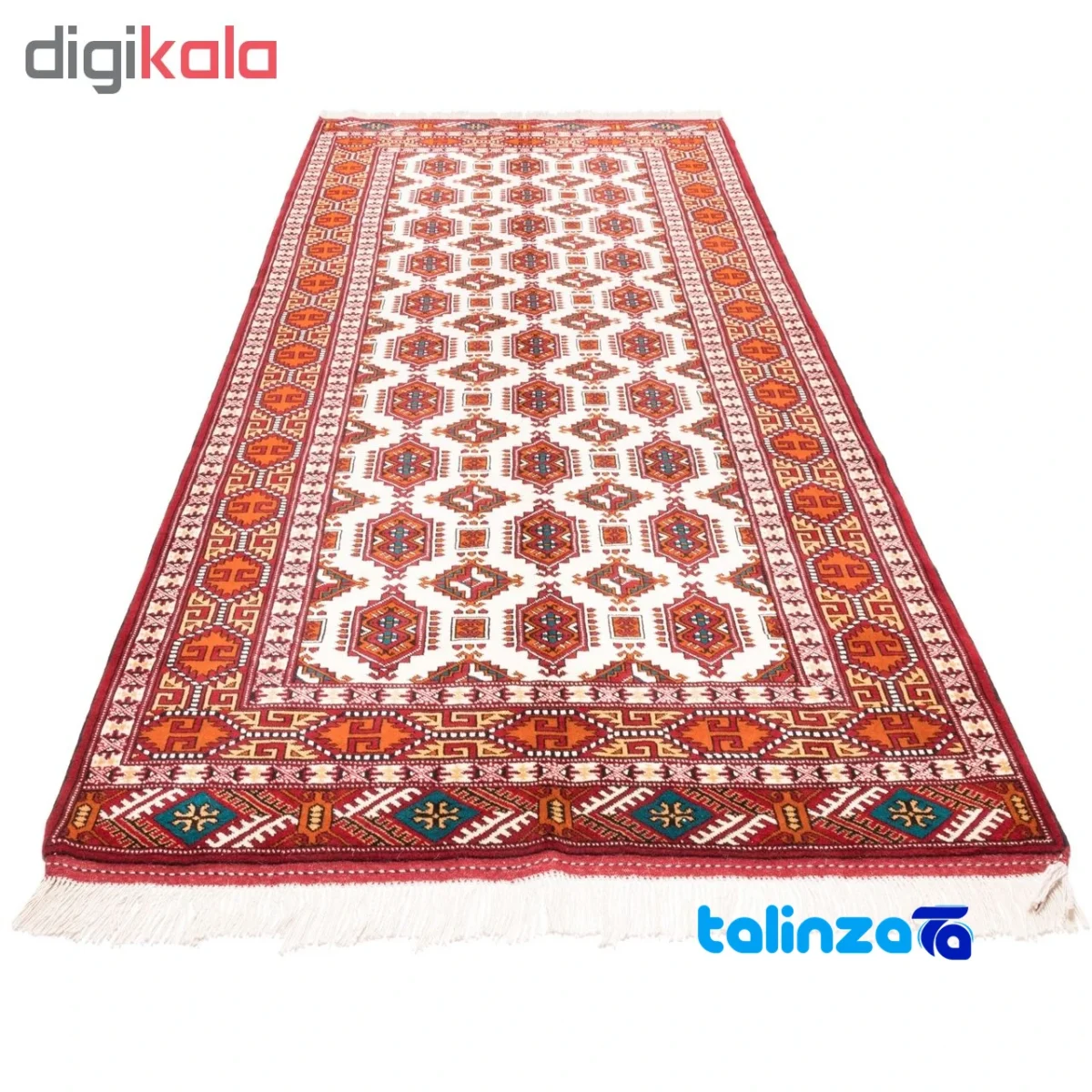 In-room view of Si Persia Handwoven Rug Geometric Design Cream room styling and scale
