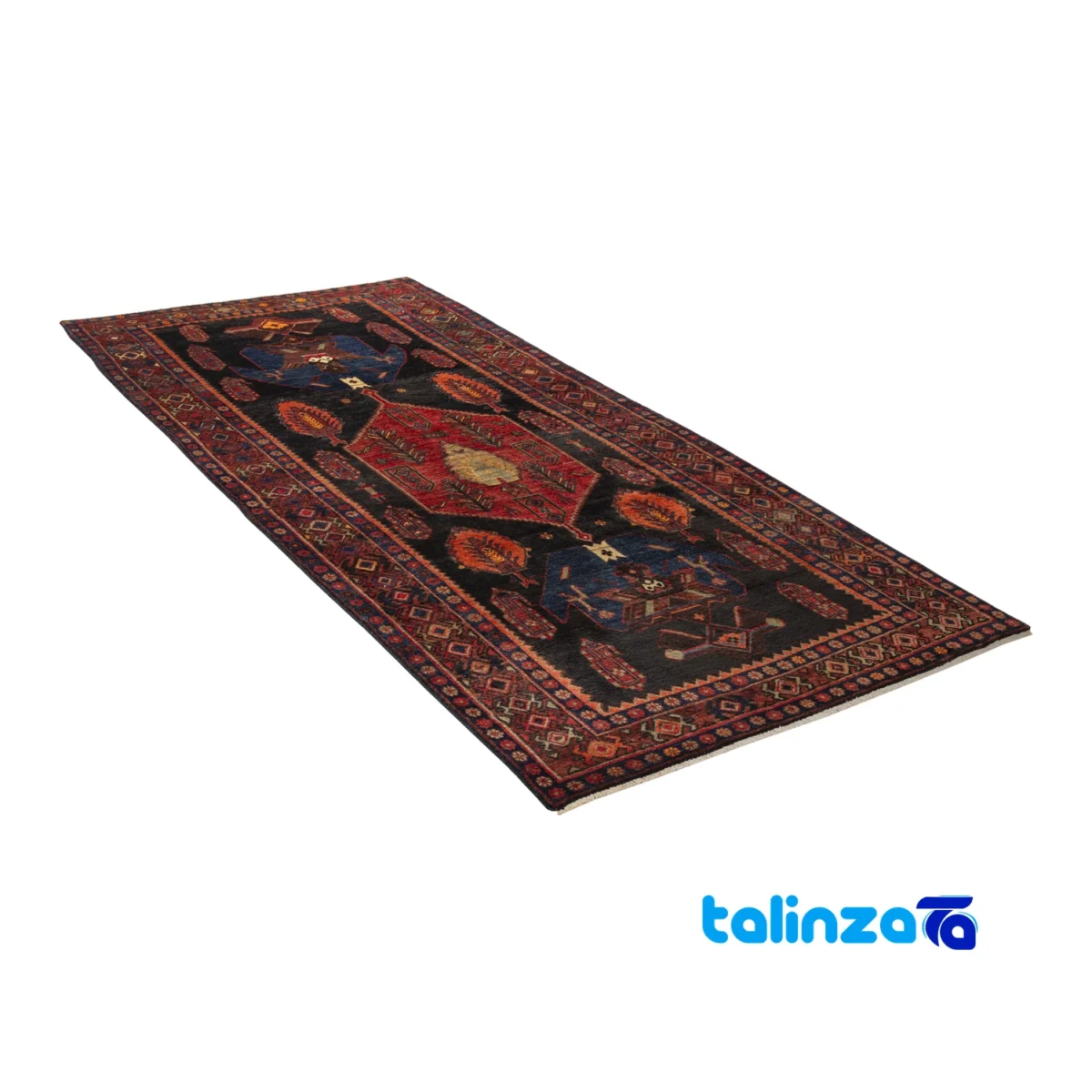 Handwoven Kurdish Area Rug - Elegant Design 300x131 cm floor placement example (Room setting)