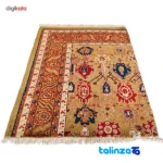 In-room view of Handcrafted Persian Rug Rectangular Geometric Design room styling and scale