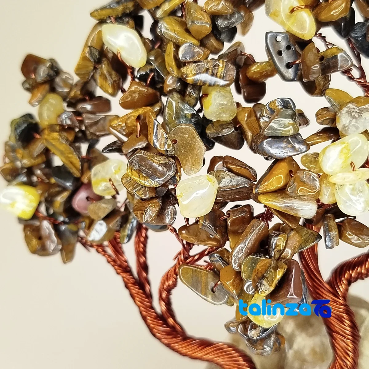 Tiger Eye and Citrine Decorative Tree Model profile structure (Side view)