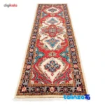 Cypress Handwoven Runner Geometric Design Red - Side view showing profile and structure