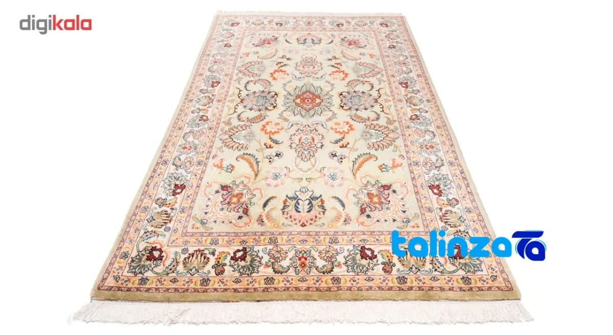 C Persia Handwoven Rug Rectangular Green Design - In-room view showing room styling and scale