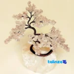 Quartz Rose Decorative Tree Model Piece - Side view showing profile and structure