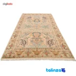Handwoven Persian Rug - Floral Design - In-room view showing room styling and scale