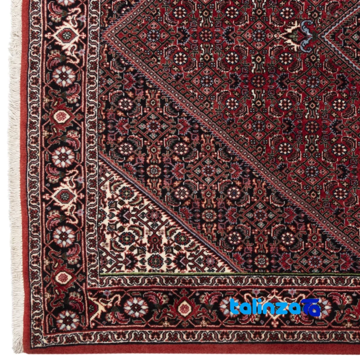 C Persia Handwoven Carpet Red room styling and scale (In-room view)