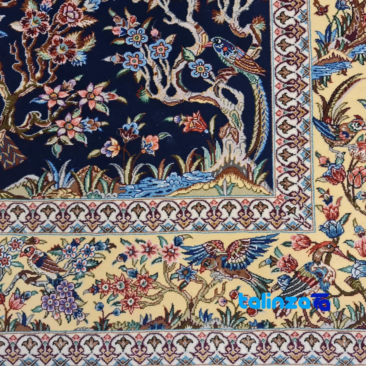 In-room view of Haj Bagheri Handwoven Carpet Elegant Design room styling and scale