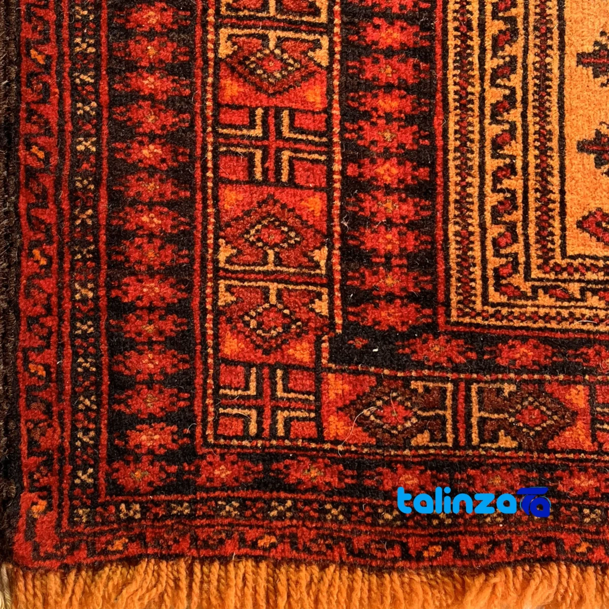 In-room view of Handwoven Red Baloch Runner Rug room styling and scale
