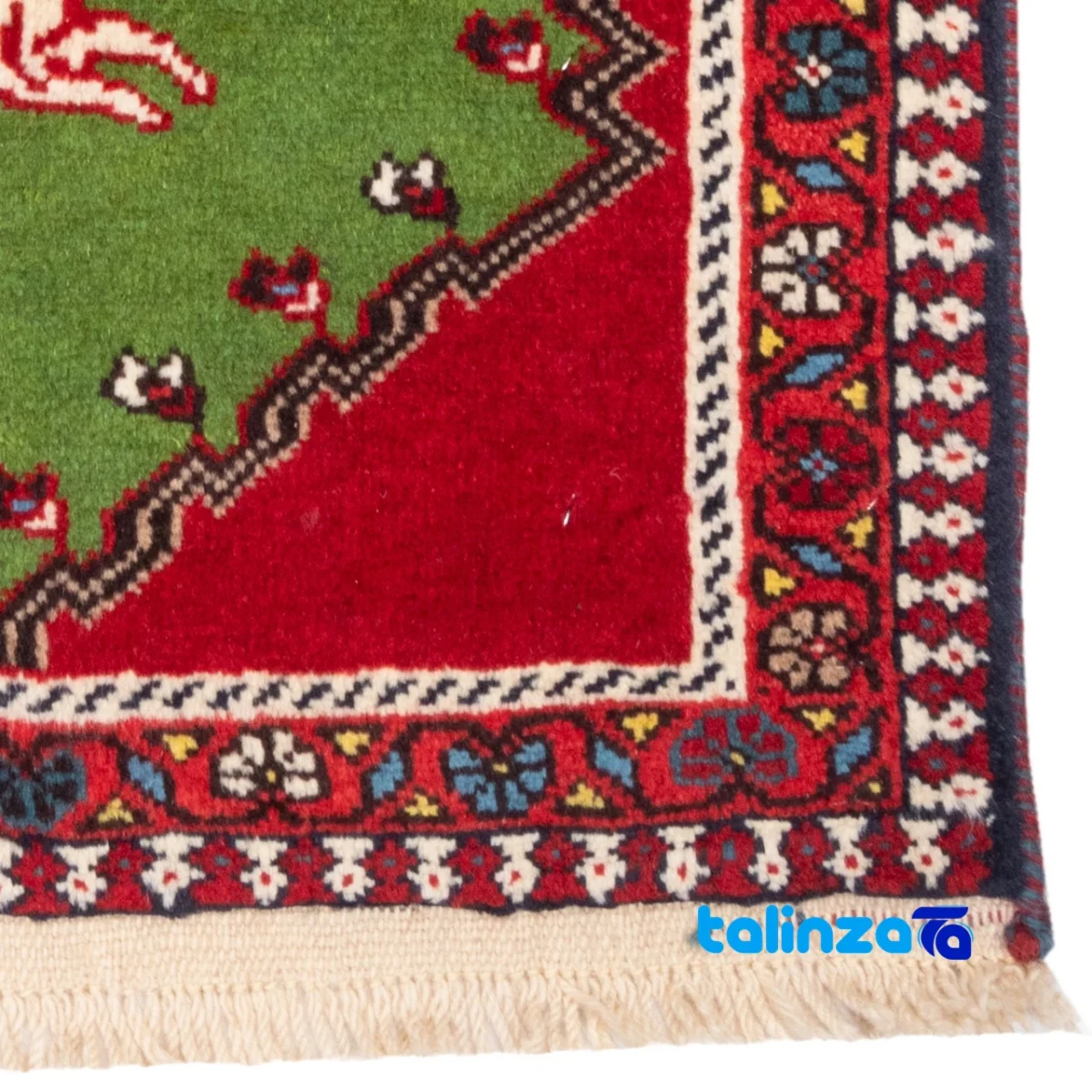 In-room view of Cypressia Handwoven Rug Green room styling and scale
