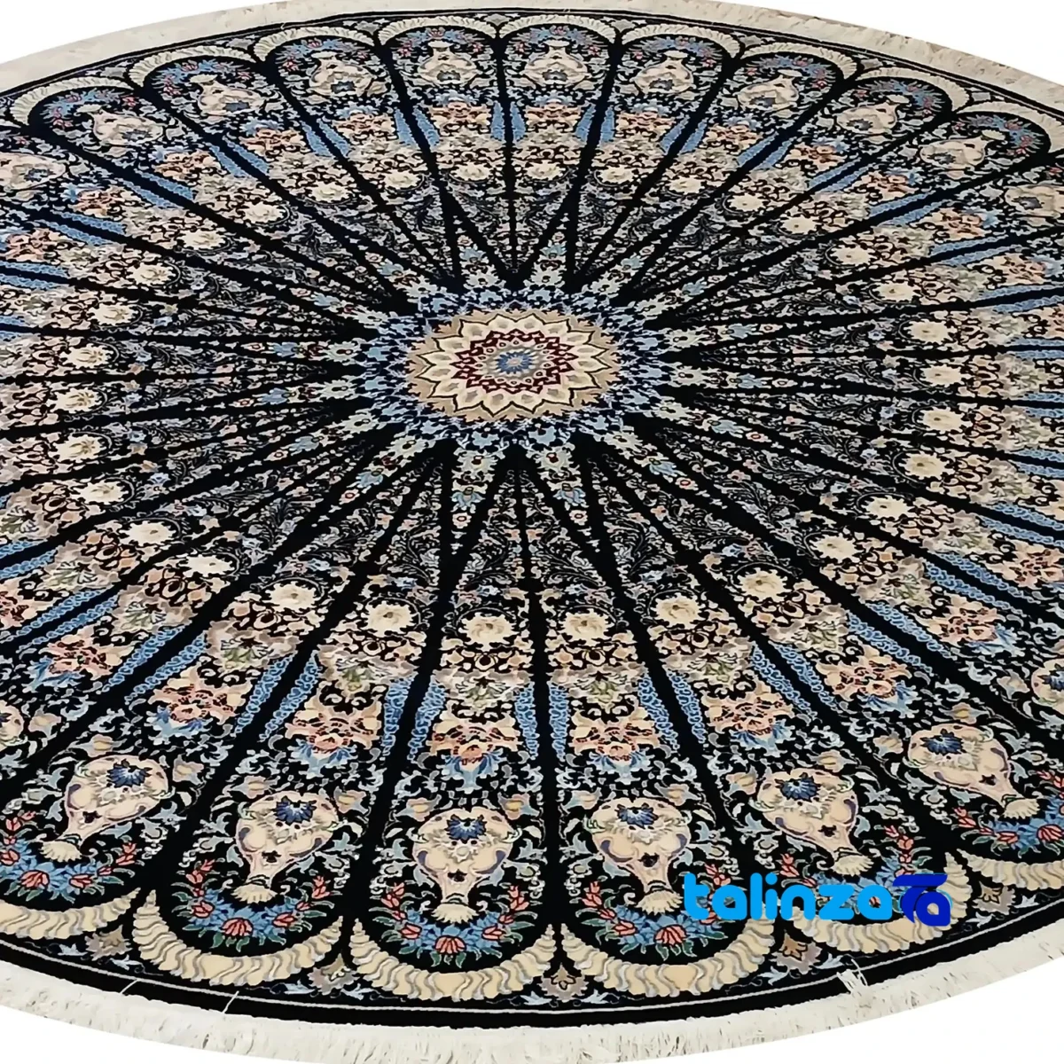 Nain Handwoven Area Rug Unique Round Design room styling and scale (In-room view)