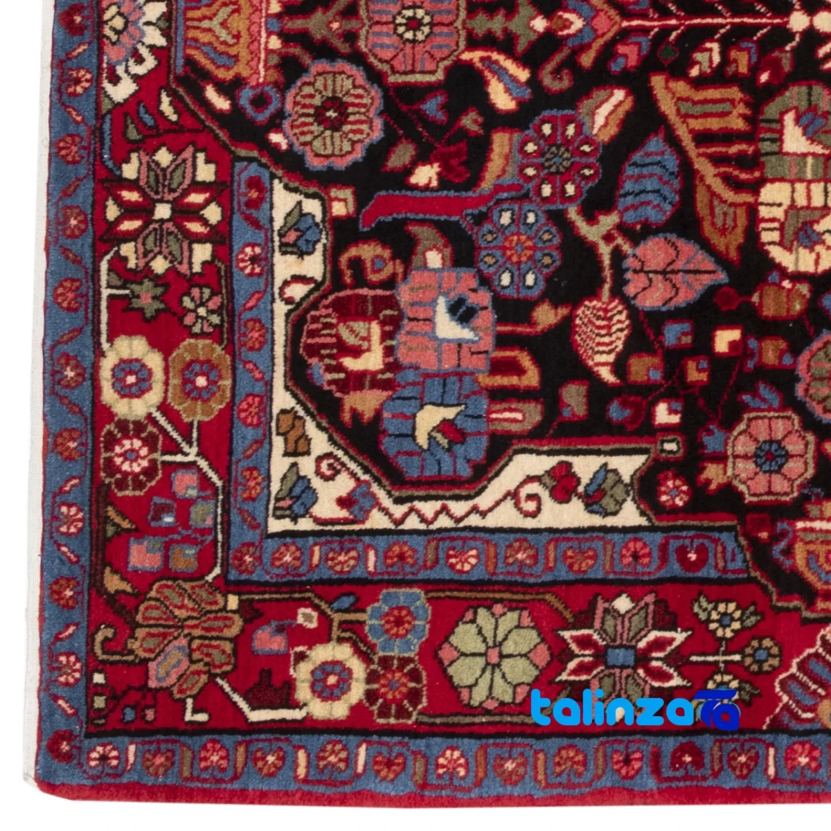 C Persia Handwoven Rug Elegant Navy Design Hand wash floor placement example (Room setting)