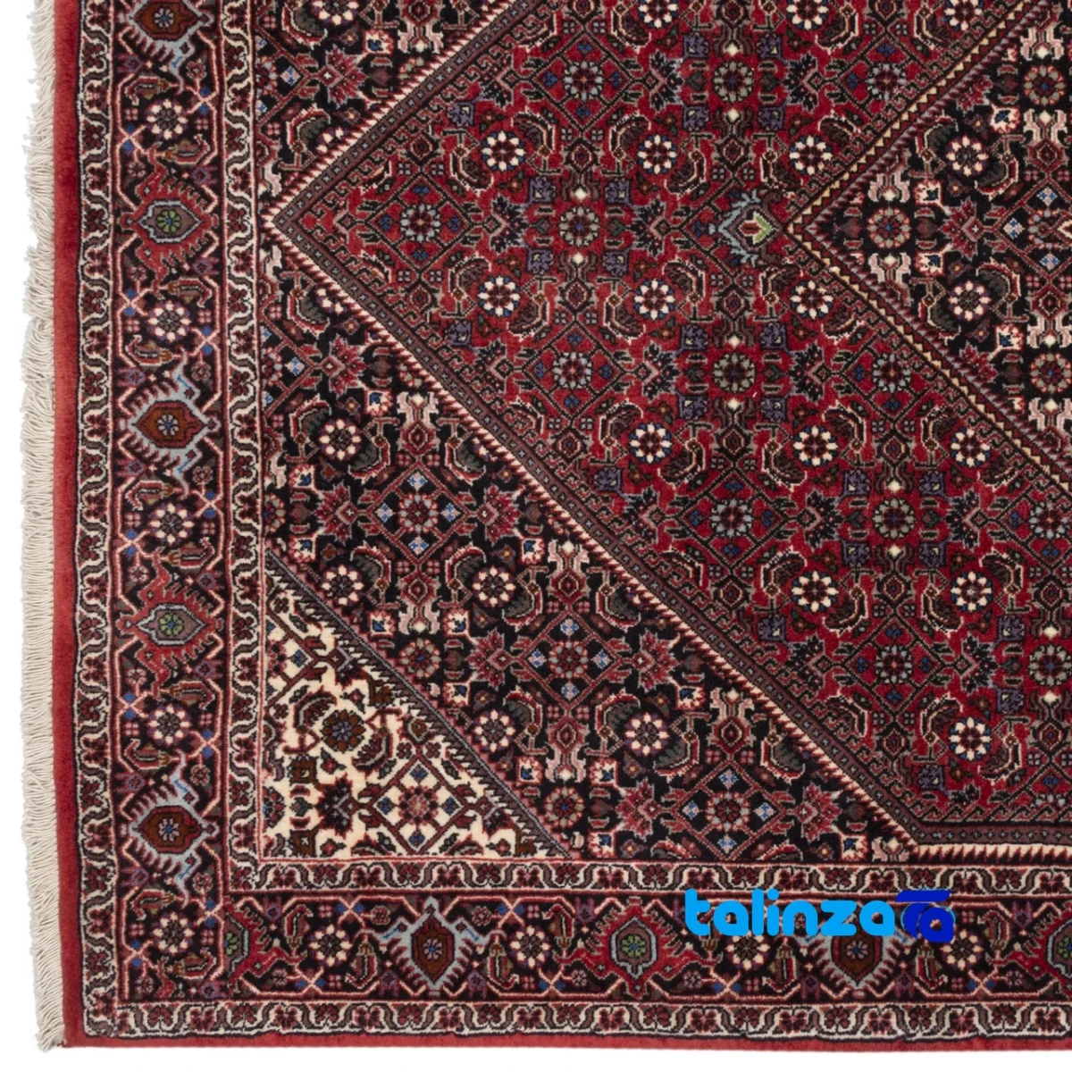 Room setting of Persia Handwoven Rug Red Design floor placement example