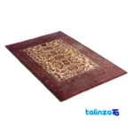 Handwoven Persian Rug Baloch Design Natural Dye Cream room styling and scale (In-room view)