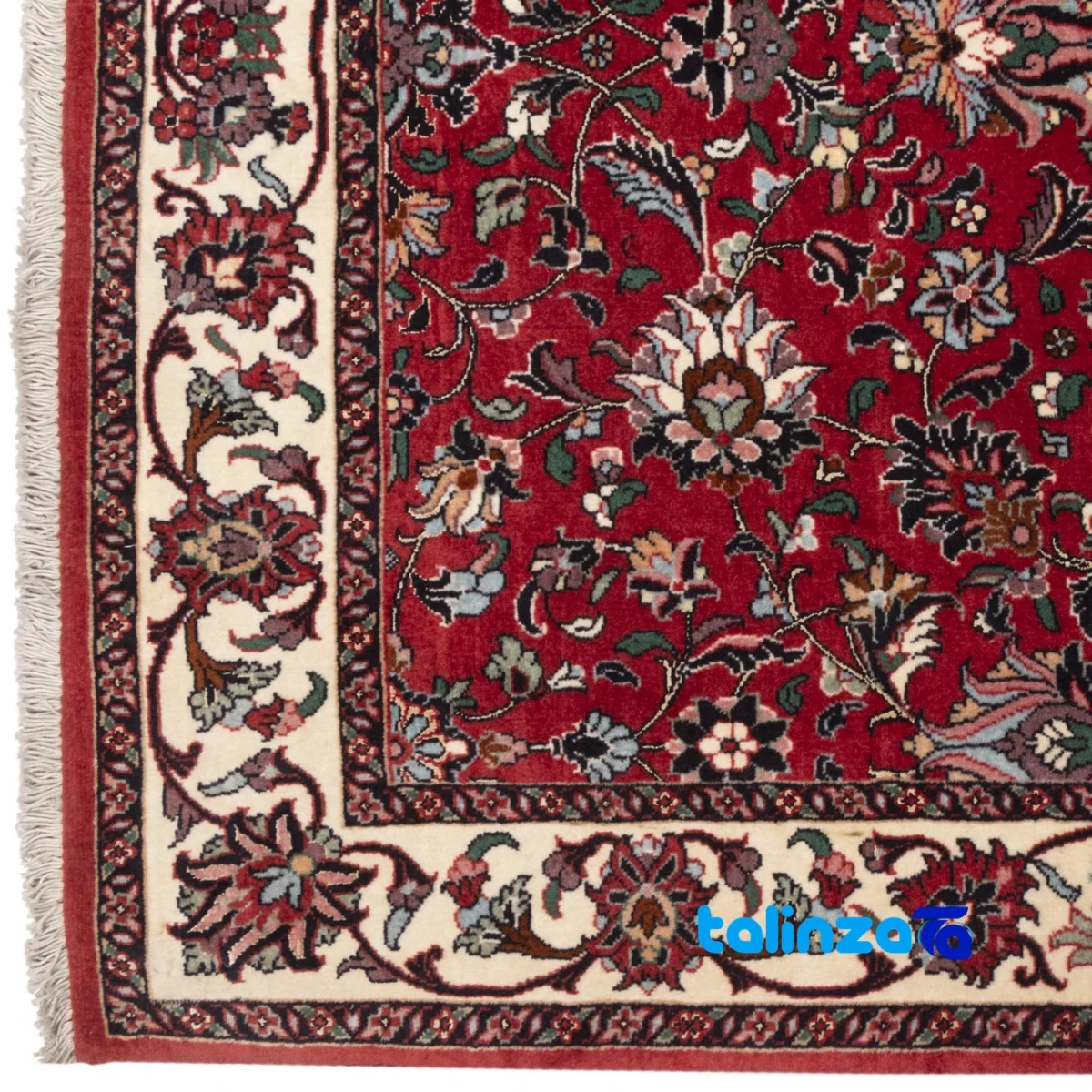 Persia Handwoven Carpet Stunning Red Design - Room setting showing floor placement example