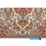 Room setting of Persian Handwoven Rug Latchak Toranj Cream floor placement example