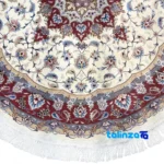 Persian Handwoven Carpet Circular Design Cream floor placement example (Room setting)