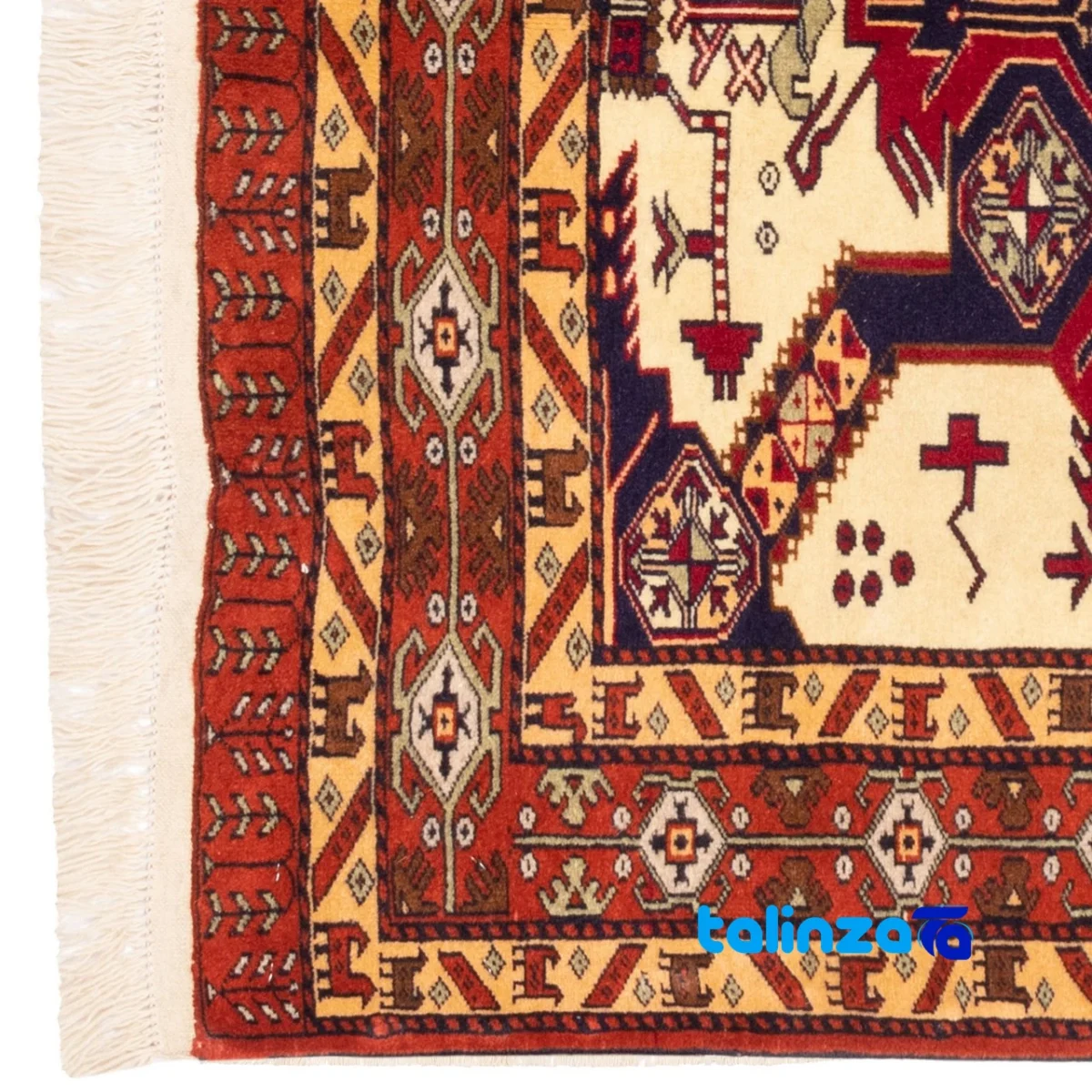 In-room view of Cypress Persian Handwoven Rug Elegant Cream Design room styling and scale