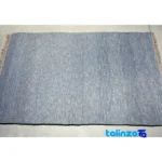 Handwoven Blue Modern Carpet - Code 21 Hand wash only floor placement example (Room setting)