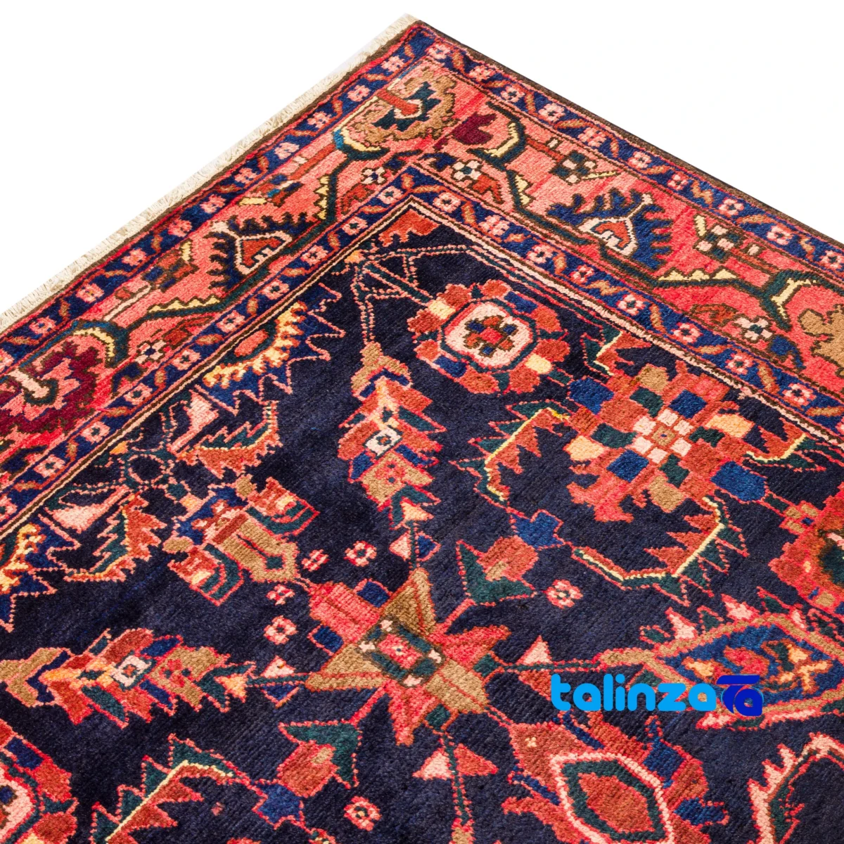 Room setting of Handwoven Persian Rug Boojerd Design Natural Dyes floor placement example