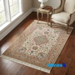 MS Handwoven Rug Latchak Toranj Cream - In-room view showing room styling and scale