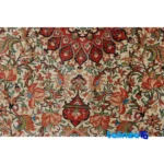 Handwoven Persian Rug Turanj Design Cream room styling and scale (In-room view)