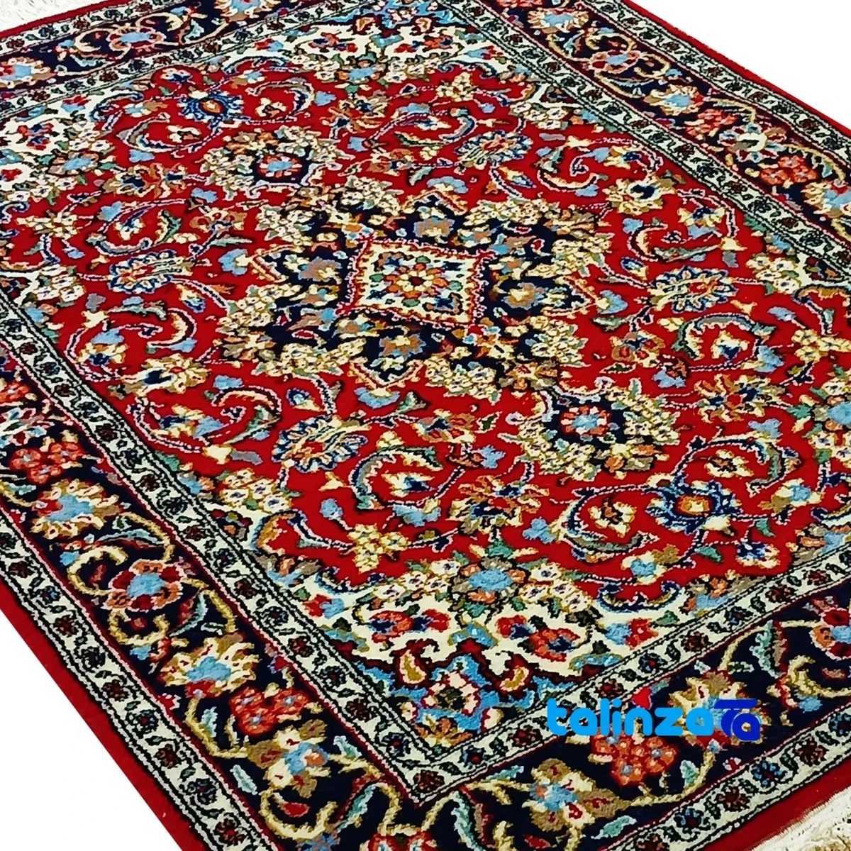 Handwoven Carpet Model 556 Burgundy room styling and scale (In-room view)
