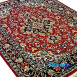 Handwoven Carpet Model 556 Burgundy room styling and scale (In-room view)