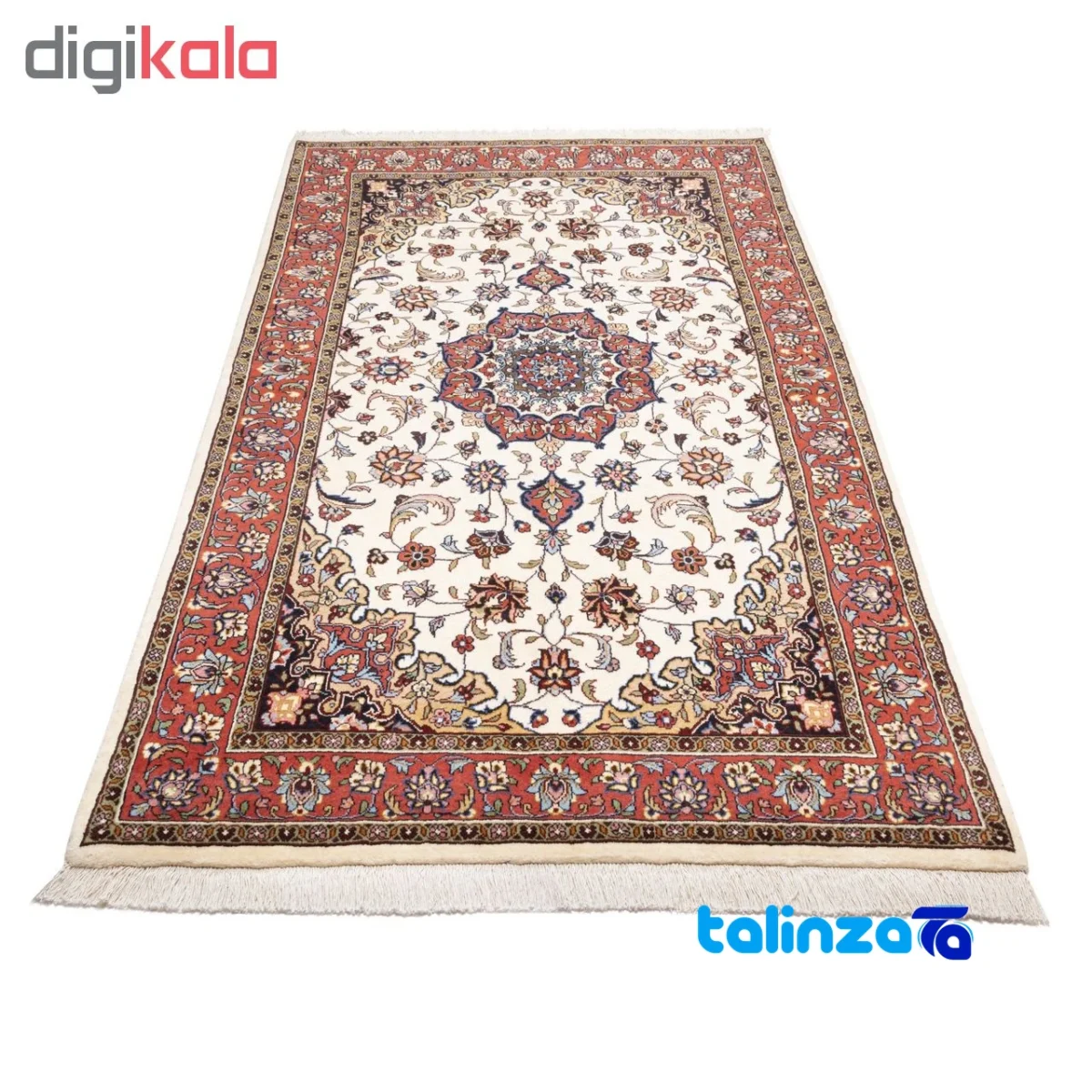 Room setting of Persia Handwoven Carpet Rectangular Cream Design floor placement example