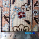 Room setting of Nain Handwoven Carpet Square Design Cream floor placement example