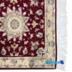 In-room view of Khabibi Handmade Carpet Square Pomegranate Design room styling and scale
