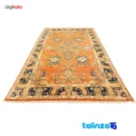 Handwoven Carpet Red Floral Design room styling and scale (In-room view)