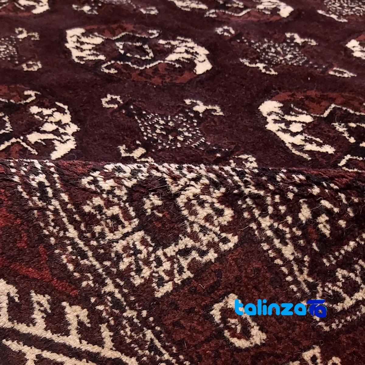 Turkmen Handwoven Carpet NKP.TO.32 Unique Design - In-room view showing room styling and scale