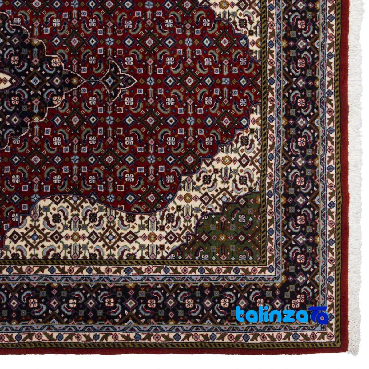 Room setting of Persia Handwoven Carpet Luxurious Red Design floor placement example