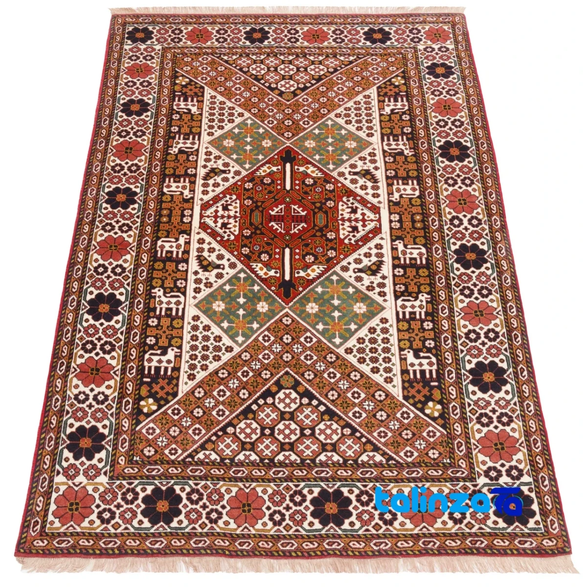 Cypress Persian Handwoven Rug Model 179858 Cream - In-room view showing room styling and scale