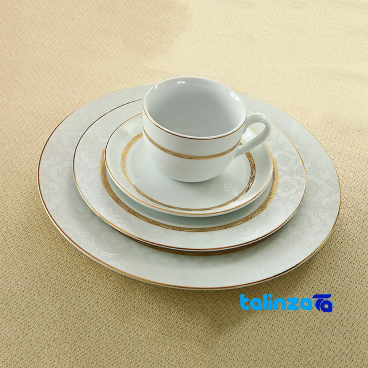 Zarin Iran Hadiye Dinnerware Set Elegant Design - Side view showing profile and structure