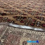 Turkmen Handwoven Carpet Unique Design Brown room styling and scale (In-room view)