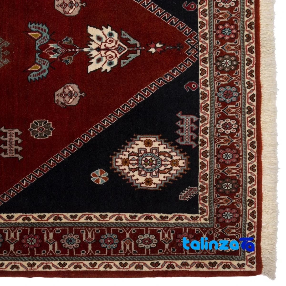 Persia Handwoven Rug Luxurious Red Design - Room setting showing floor placement example