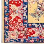 Persia Handmade Carpet Floral Design Cream - In-room view showing room styling and scale