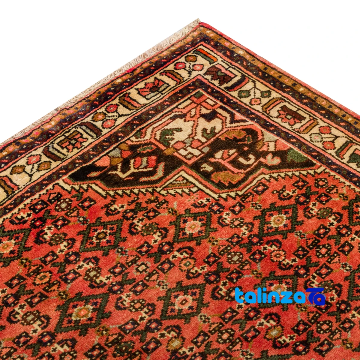 Room setting of Hamadan Handwoven Carpet Elegant Design floor placement example