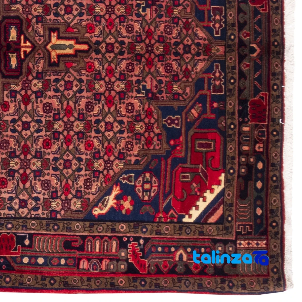 C Persia Handwoven Rug Elegant Peach Design Handwash only floor placement example (Room setting)
