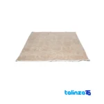 Rust Handwoven Rug Cream Tile Design floor placement example (Room setting)