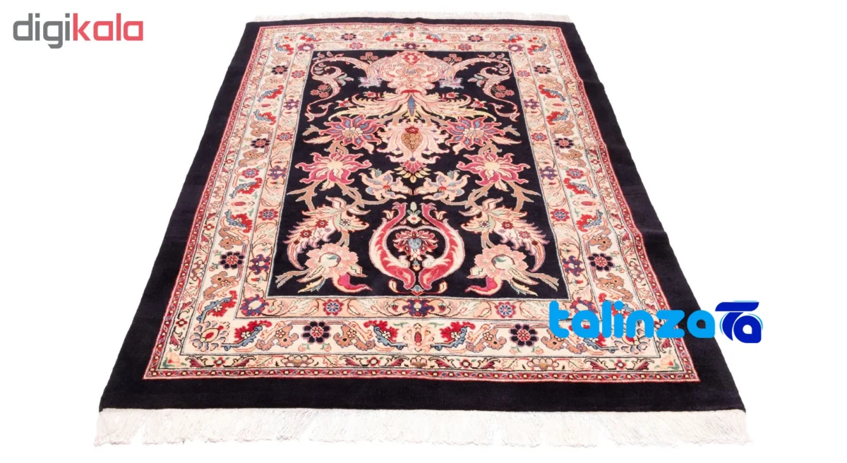 C Persia Handwoven Rug Floral Design Navy - Room setting showing floor placement example