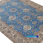 Nain Royal Handwoven Carpet Blue floor placement example (Room setting)
