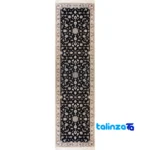 Nain Handwoven Area Rug Floral Design Navy Hand washable floor placement example (Room setting)