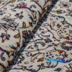 Kashan Handmade Rug Cream Rectangular Design - In-room view showing room styling and scale