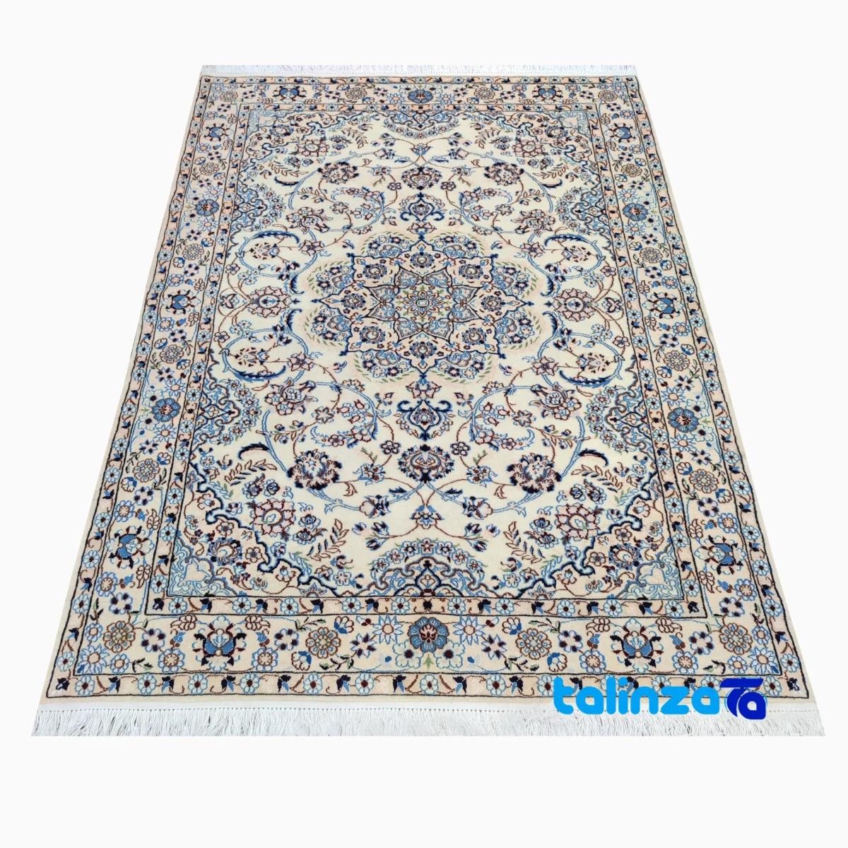 Hirad Handwoven Area Rug Elegant Design - In-room view showing room styling and scale